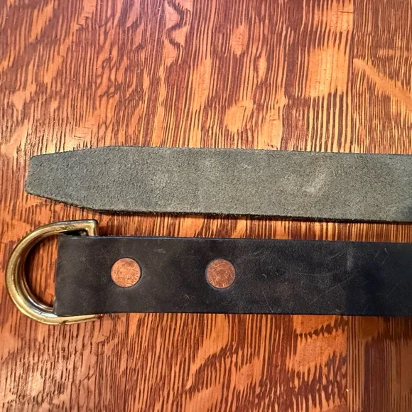 Billy Reid Dark Leather Belt - Picture 3 of 5